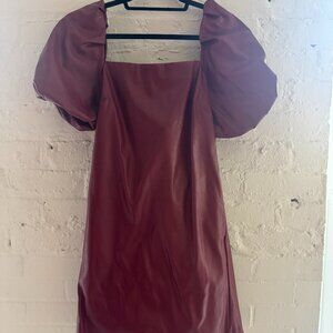 Anthropologie Faux Leather Mini Dress